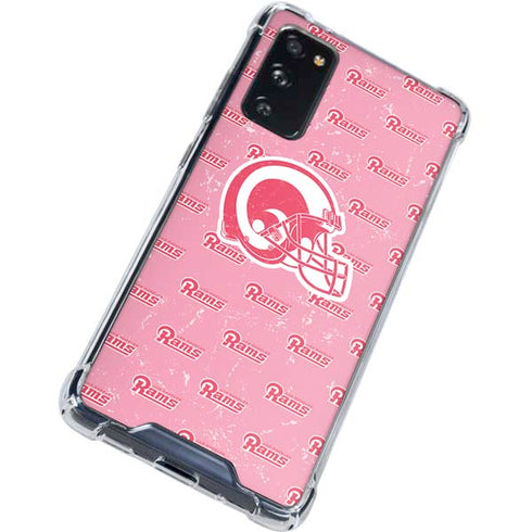 NFL Los Angeles Rams Pink Logo Blast Galaxy S20 FE Clear Case